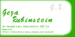 geza rubinstein business card